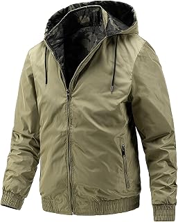 Winter Jacket Men's Winter Coat with Hood Motorcycle Military Aviator Jacket Vintage Windbreaker Sweat Jacket Leisure Outdoor Jacket for Bicycle Hiking Camping