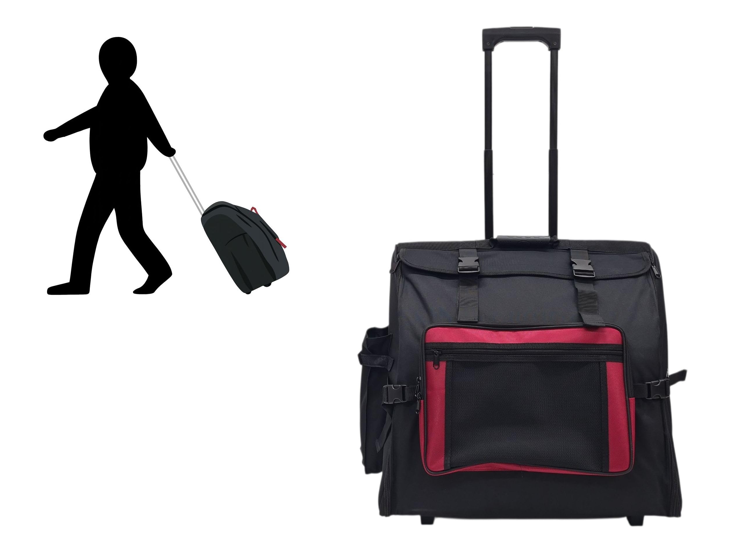CNB Trolley-Bag für 5-reihige Steirische Harmonika – Robuste Rolltasche mit Griff & Rollen – Gepolstert, wasserabweisend & leicht – Perfekter Schutz für Transport & Aufbewahrung des Instruments