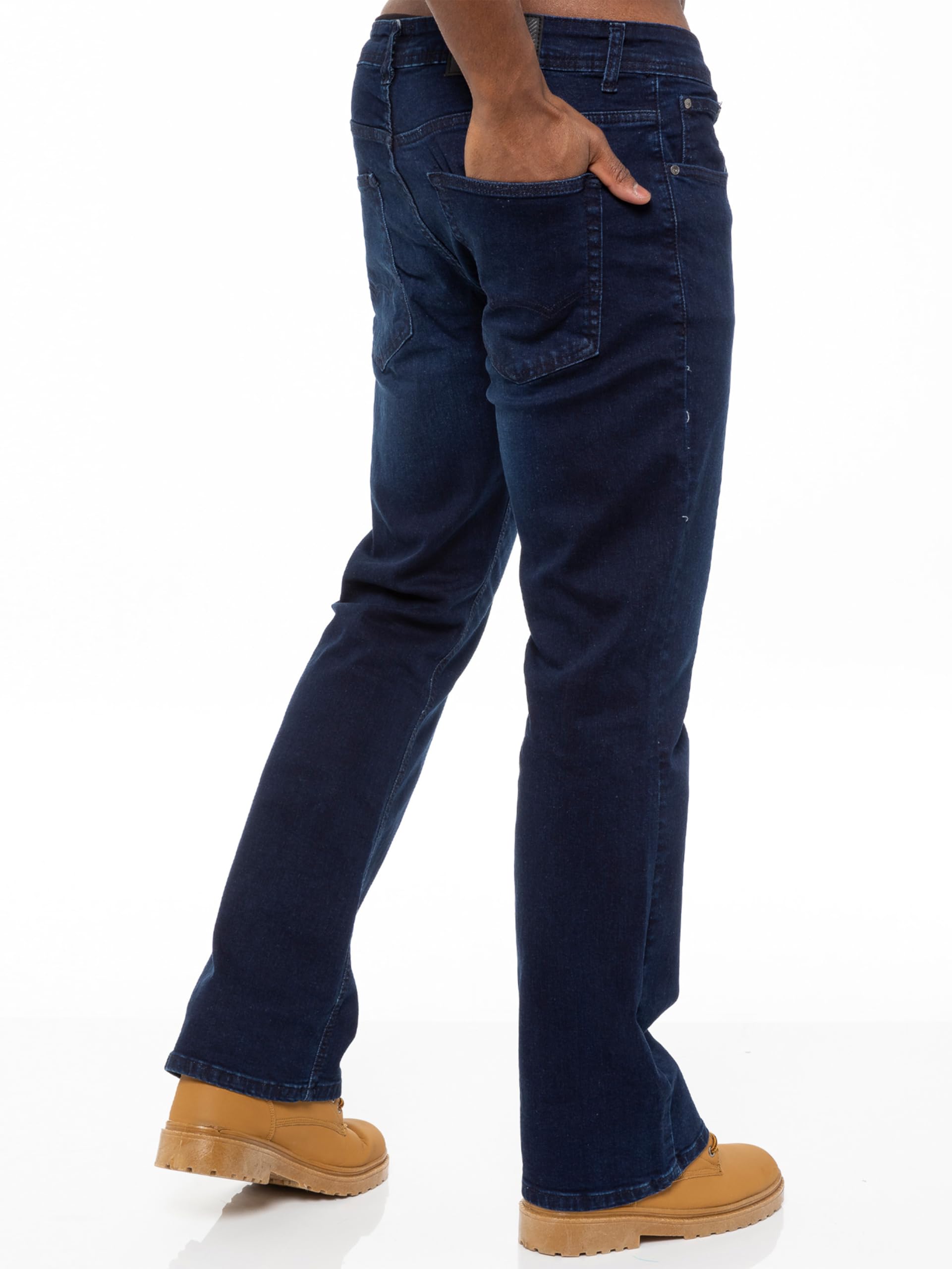 989Zé ENZO Jeans Boot Cut Uomo Pantaloni Casual Cotone con Taglio Bootcut