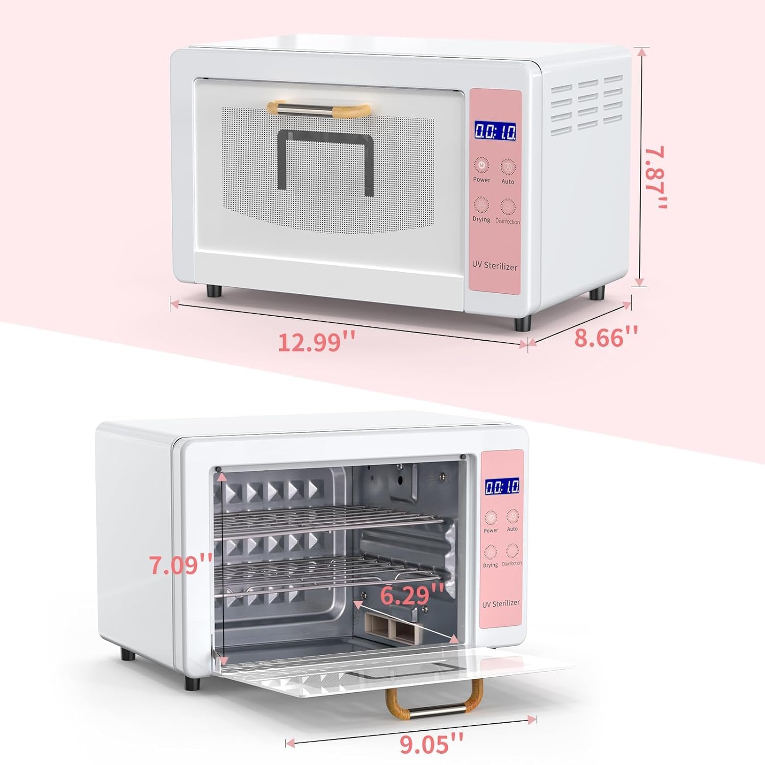 Handtuchwärmer UV-Sterilisator 10L für Nagelwerkzeuge, Heißluft-Desinfektionsgerät mit 3 Modi - Multifunktionaler Reinigungsschrank für Maniküre, Friseur, Spa & Zuhause - Inkl. Timer