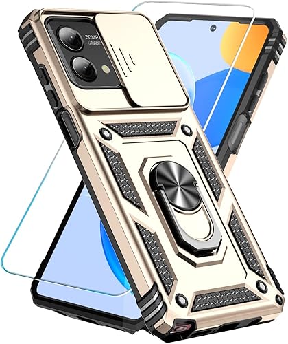 SunStory Funda para Motorola Moto G Stylus 5G 2023 con protector de pantalla HD, funda para cámara deslizante y soporte, grado militar, para Moto G