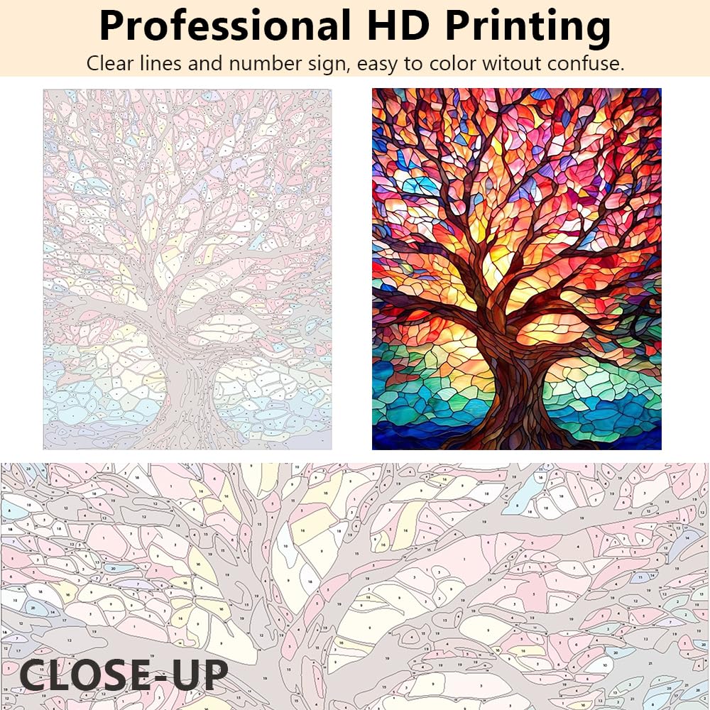 Kit Pittura Con Numeri TISHIRON - Stile Floreale, 16x20 Cm, Per Adulti E Bambini, Ideale Regalo - Foto 5