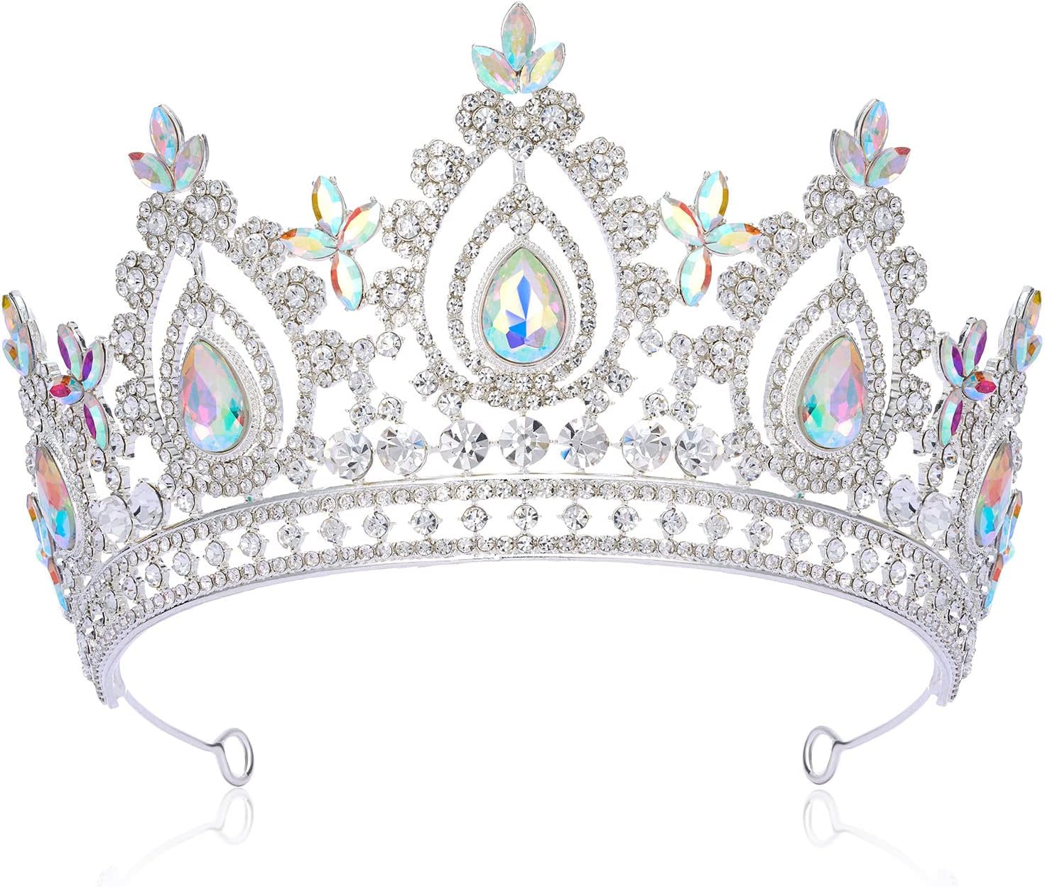 SWEETV Queen Crown for Women,Wedding Tiara for Bride,Princess Tiara,Quinceanera Pageant Crown Diadem