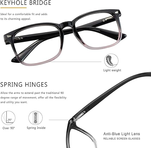 Miniatura 2 de Lentes presbípicos multifocales progresivos cuadrados vintage, lentes de sol grises fotocromáticos para hombres y mujeres lectores (+0.50+2.75 de