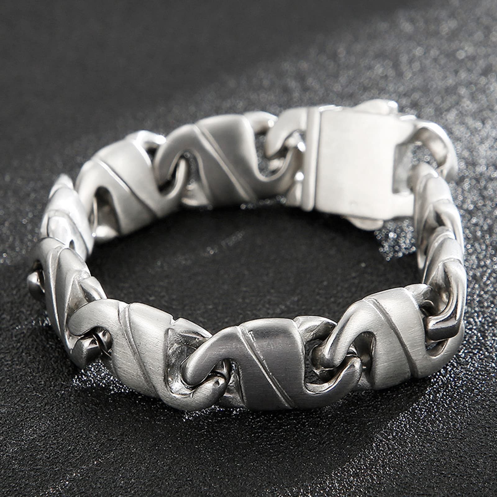 Armkette Herren in Edelstahl, Geometrisch Form Kettenschnalle Armreif Hip Hop Rapper Modeschmuck Zeitloser Herrenschmuck
