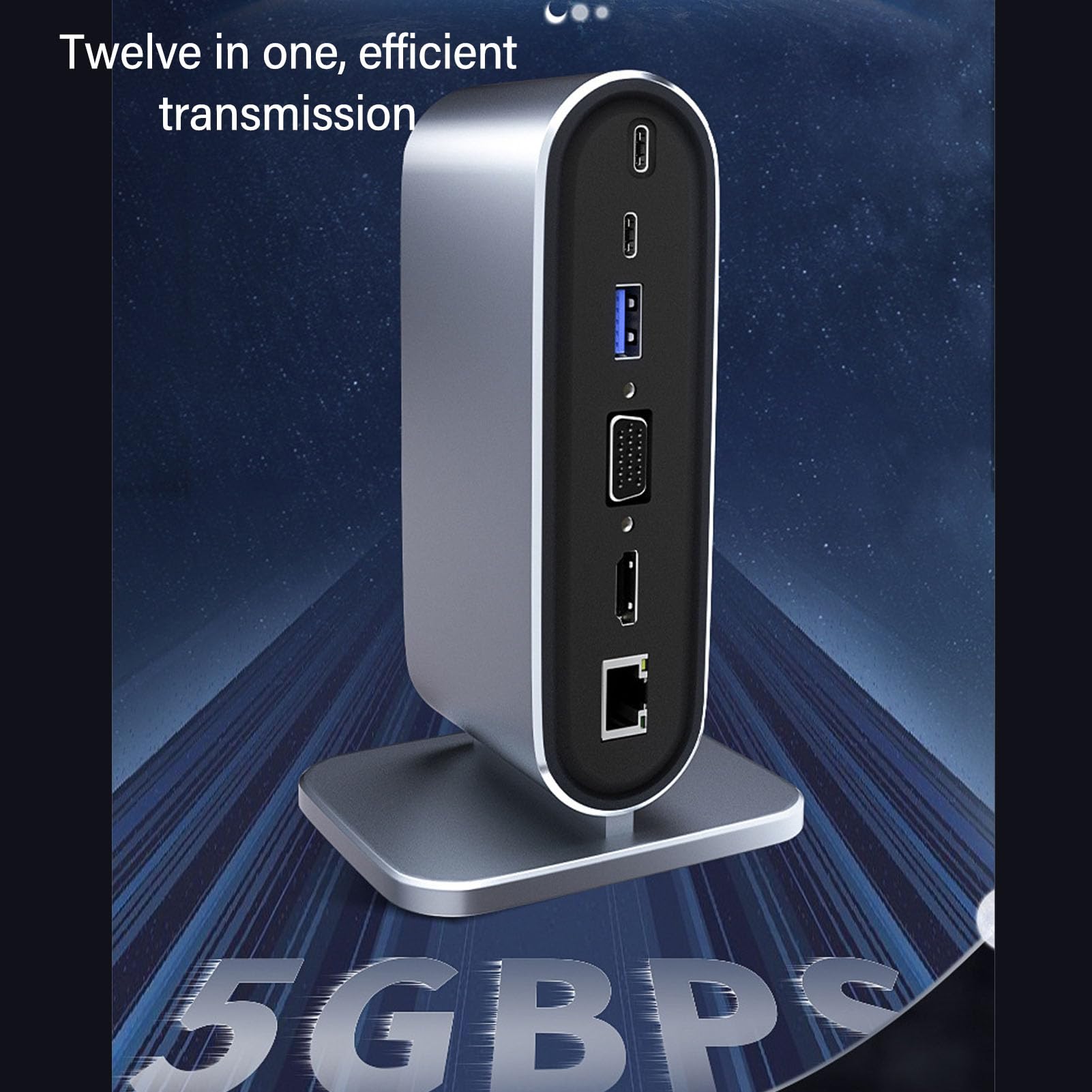 Stazione Docking USB C, 12 in 1 Hub con 4K 30Hz 100W PD3.0 Carica Gigabit Ethernet SD Slot della Scheda TF per MacBookPro