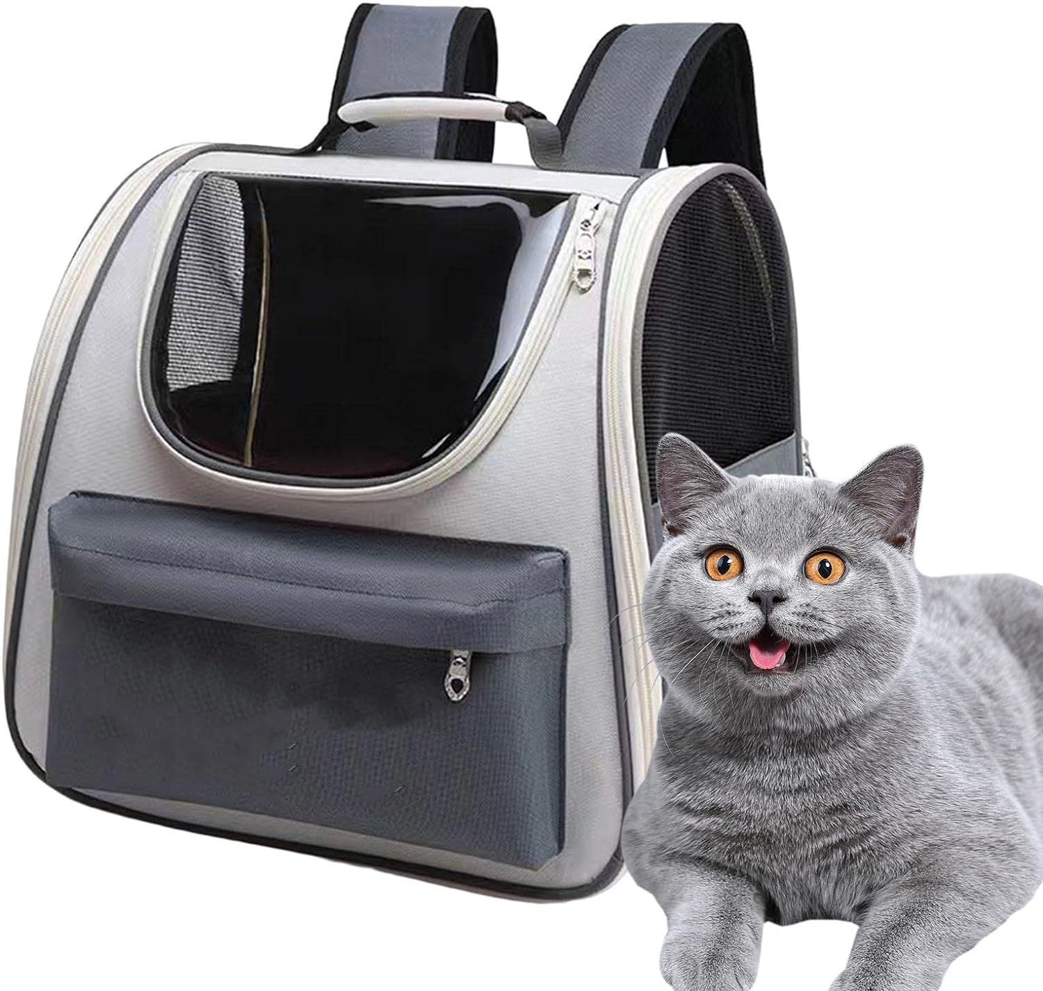 Arcanine Carrier Bag for Cats Small Dogs Breathable Mesh Backpack for Small Animals, Foldable with Removable Basket for Travel on Train Car Plane (Grey) (B0CP78T2LV) Amazon Price History, Amazon Price Tracker