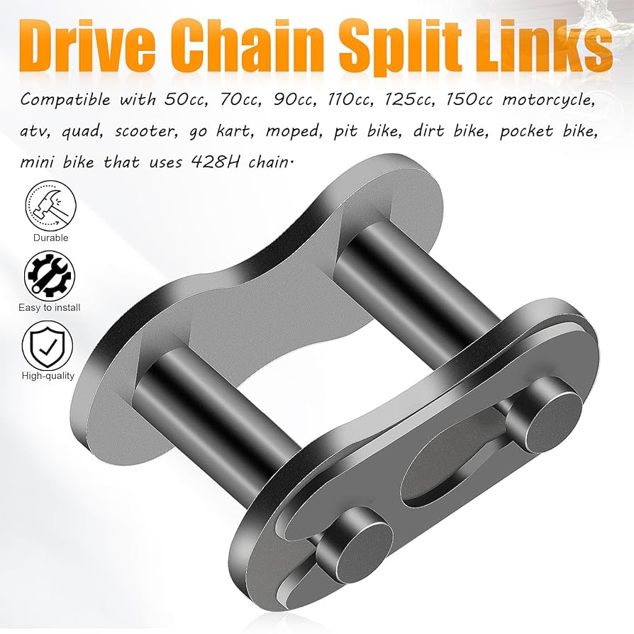 QAZAKY 10 Pcs Gold 428 Drive Chain Repair Master Connector Split