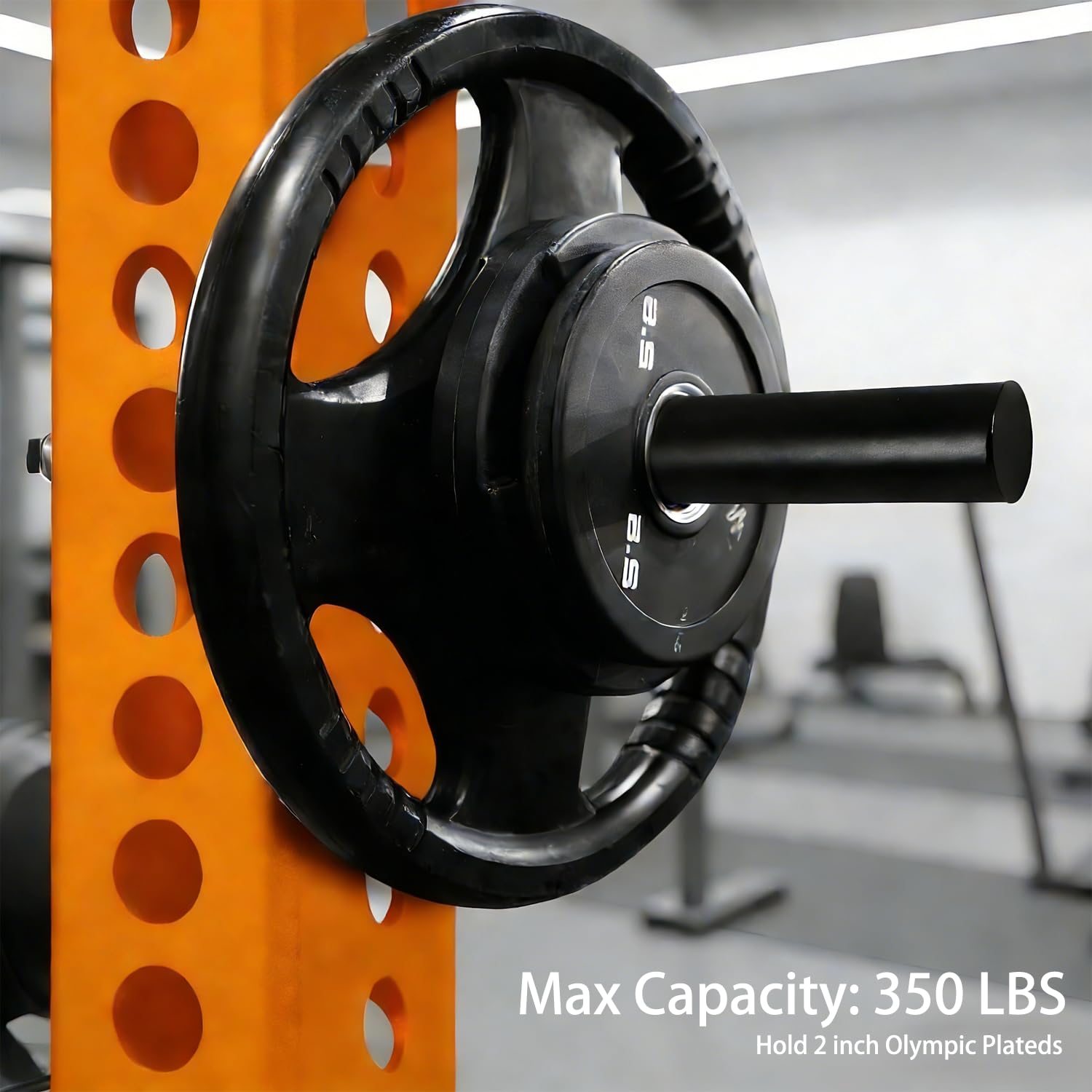 2-teiliges Set Squat Rack Aufbewahrungsstange für Langhantelstange 50mm, Kompatibel mit 26mm Säulen, Robustes Design und Einfache Montage