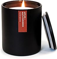 Vista 17 de Calyan Wax Co. Vela perfumada de palo de rosa y ámbar – 75 horas de combustión – Velas de cera de soja no tóxicas de lujo – Vela en tarro negro
