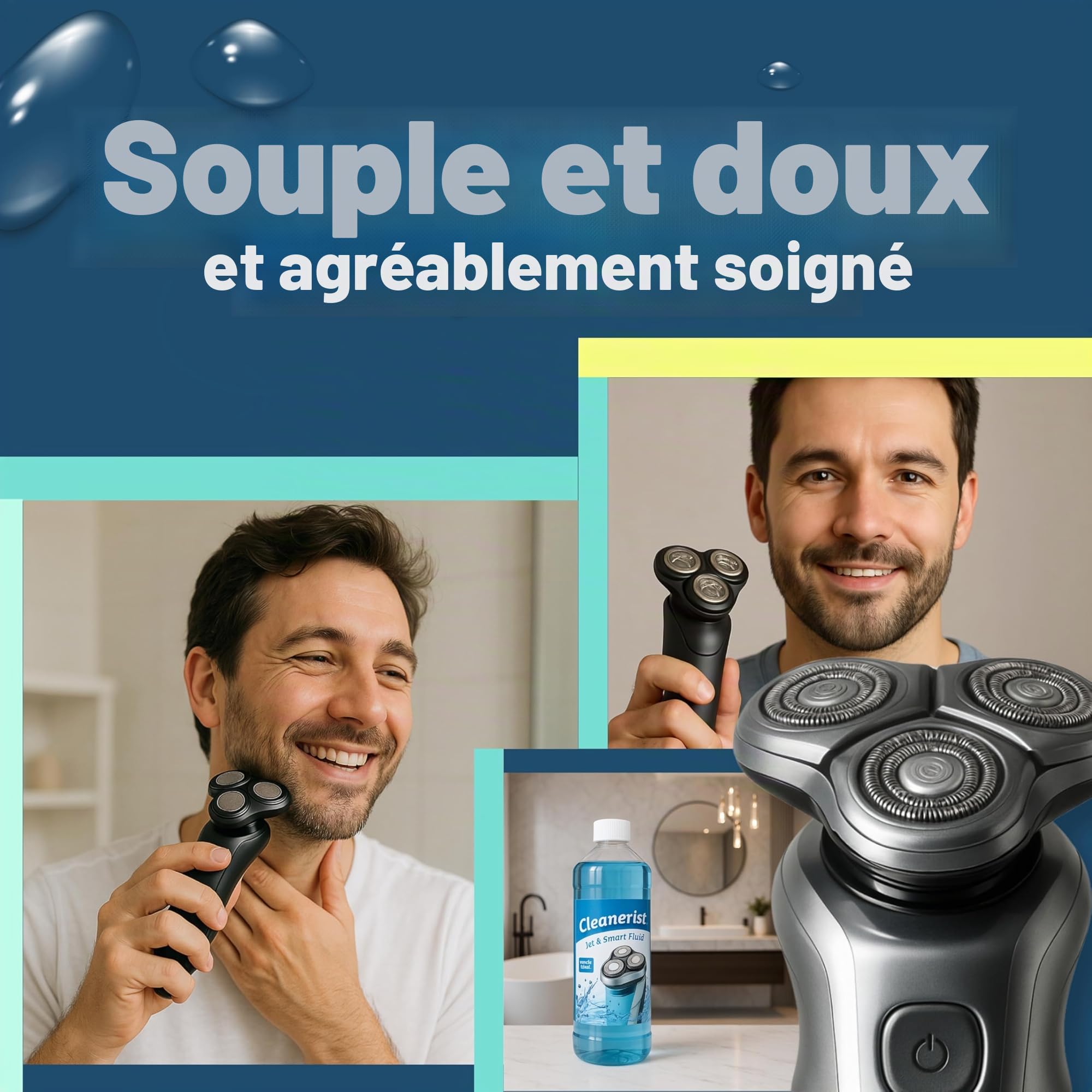 Liquide de nettoyage Cleanerist Jet & Smart Fluid - Pièce de rechange compatible avec les rasoirs Philips avec robinet d'écoulement - 5 l