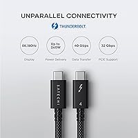 Vista 3 de Satechi USB C Thunderbolt 4 (3.2 pies/3.3 ft), cable USBC a USB-C, soporta pantalla 8K, transferencia de datos de 40 Gbps, carga PD de 240 W