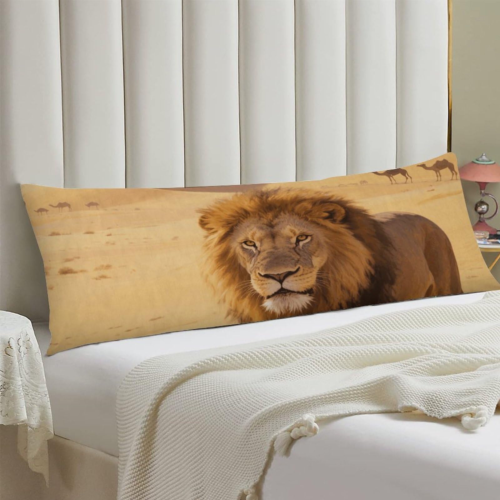 Body Pillow Cover 20x54 Long Pillow Case with Invisible Zipper Breathable Microfiber Majestic Lion Pillowcase Soft Cozy Protector for Bedroom Couch Sofa Bed Home Decor All Seasons