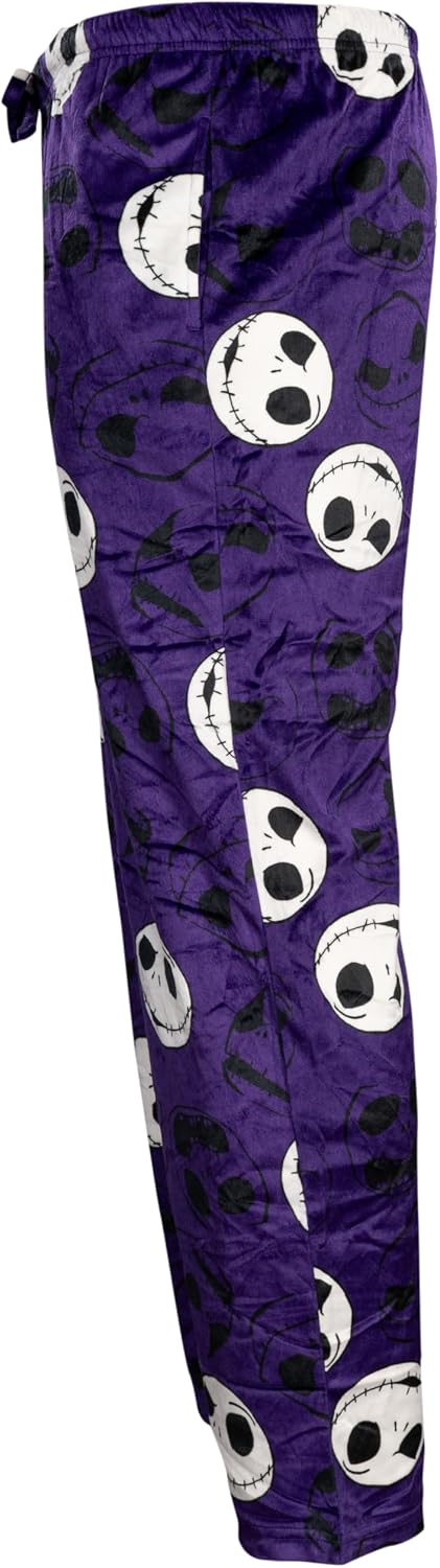 The Nightmare Before Christmas Jack Skellington Skull All Over Purple Adult Lounge Pants Sleepwear