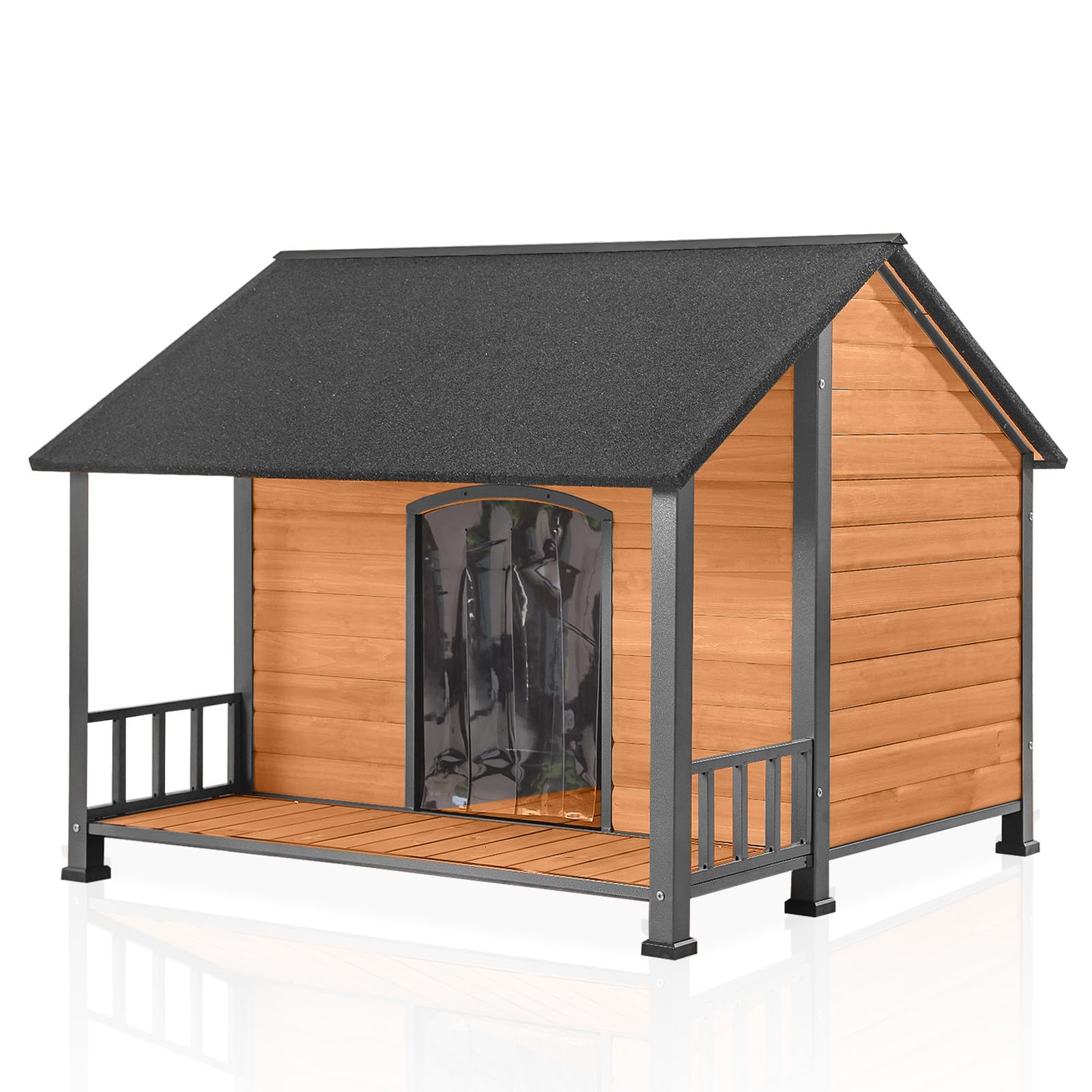 Aivituvin Large Dog House with Chewproof Strong Metal Frame