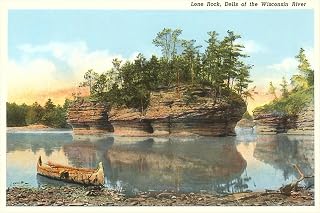 ART.COM Wall Art Print Lone Rock, Wisconsin Dells, 24" x 16"