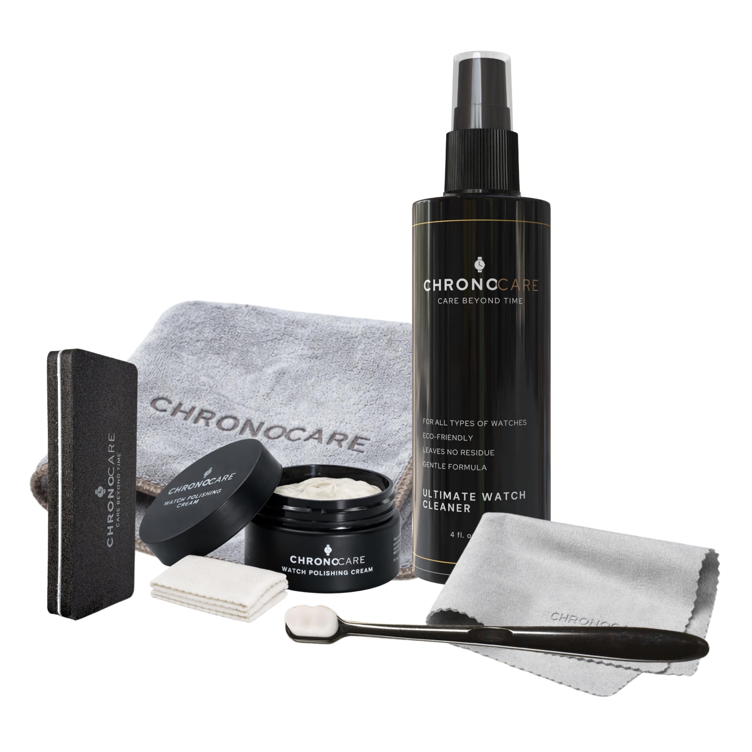 Watch Polishing Cleaning Kit Scratch Repair Cream Polishing Cloth Cleaner Spray Matte Renewal Sponge Brush Premium Drying Towel