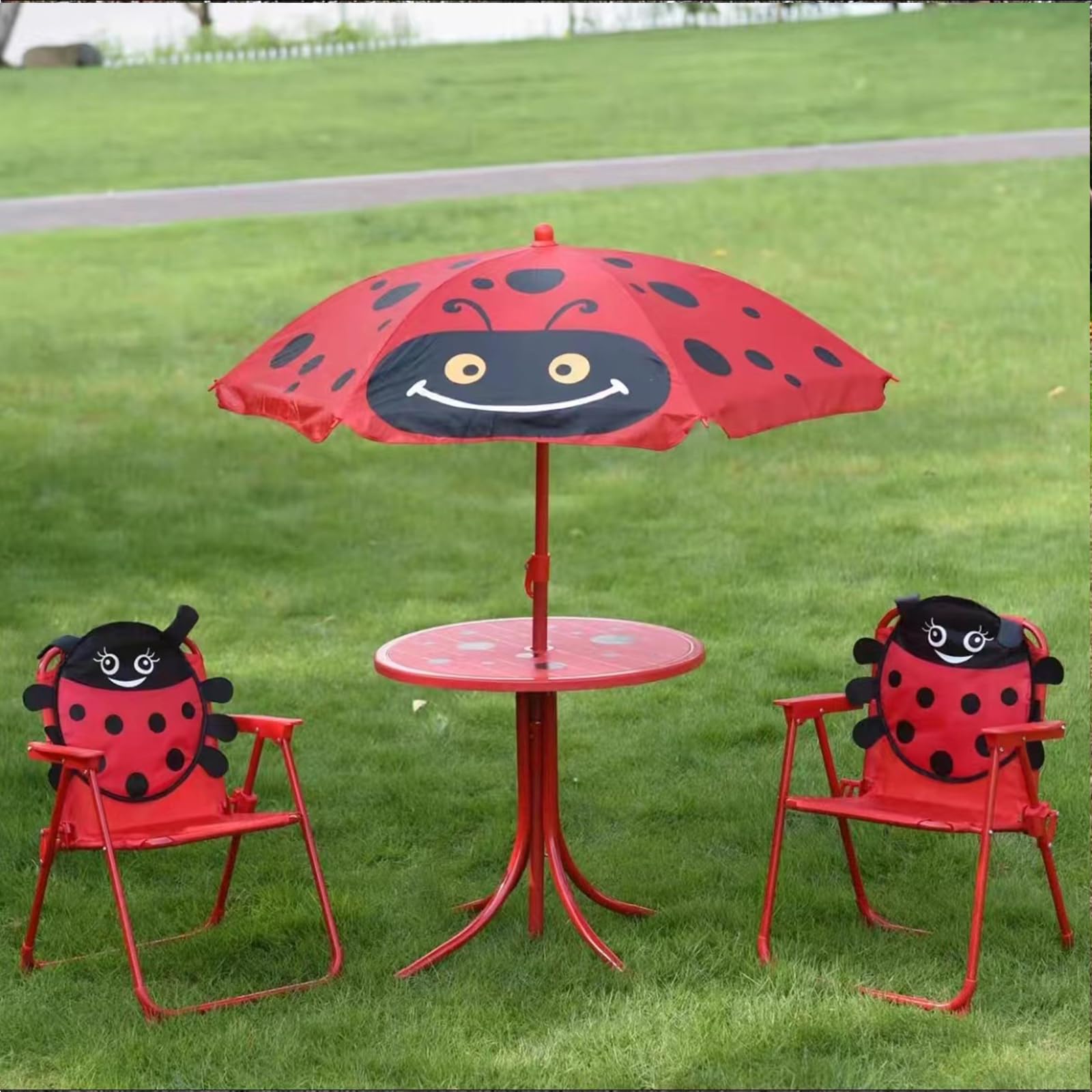 Table de pique-nique enfants avec parasol contre les coups de soleil