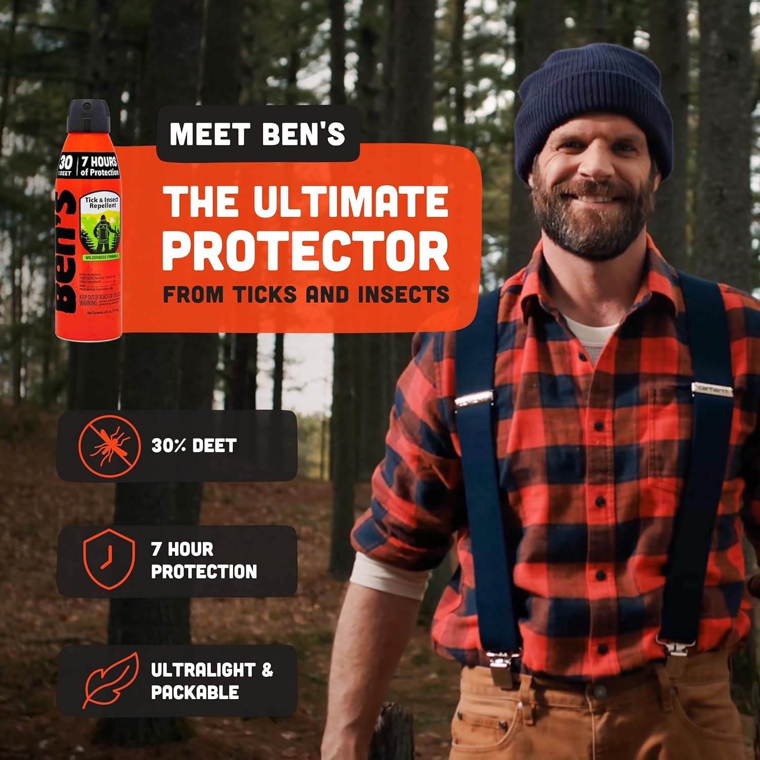 Ben's 30% DEET repelente de mosquitos, garrapatas e insectos, 6 onzas de aerosol ecológico