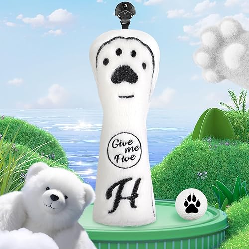 Miniatura 6 de Golf Headcovers Golf Club Head Covers Premium Leather Cat paw Driver Fairway(FW) Wood Hybrid(UT) with Number Tags DR