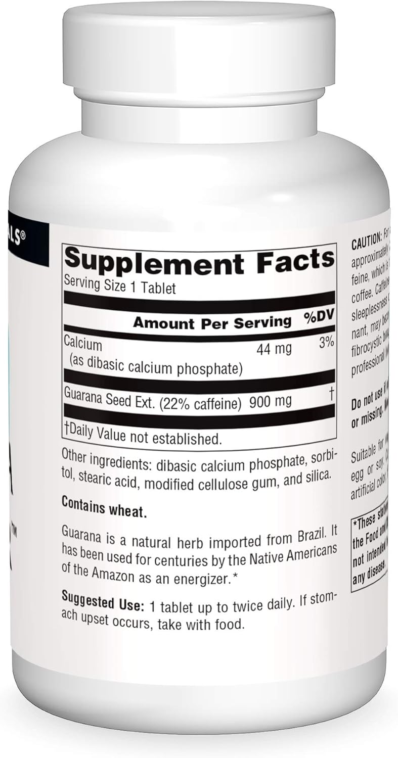 Source Naturals Guarana Energizer 900 mg Caffiene and Energy - 200 Tablets - Image 3