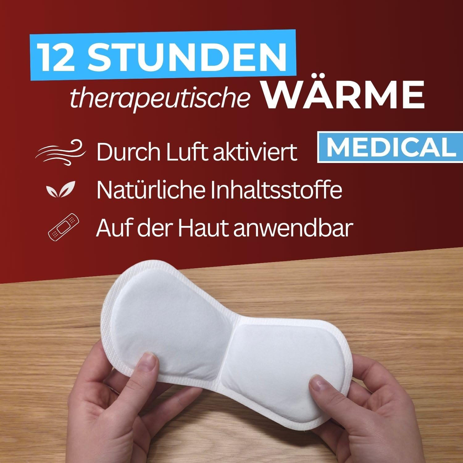 THERMOPAD Medical – 5, 10 o 30 parches térmicos médicos – 12 horas de calor para aliviar los dolores menstruales/tensión muscular (30 unidades)