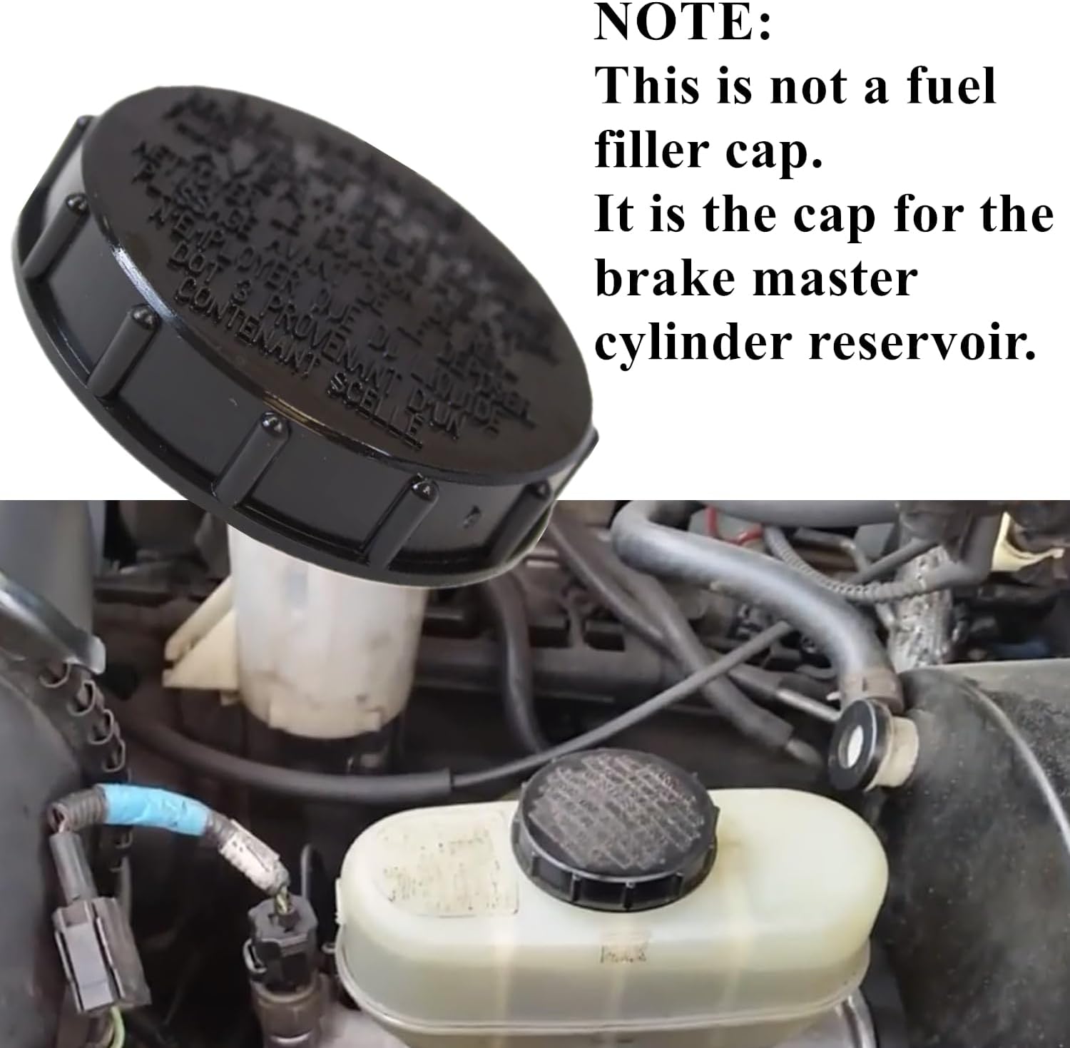 Brake Master Cylinder Reservoir Cap Compatible with Ford E-150 E-250 E-350 Ford Expedition F-150 F-250 F-350 F450 F-550 Cap Filler F88Z-2162-AA