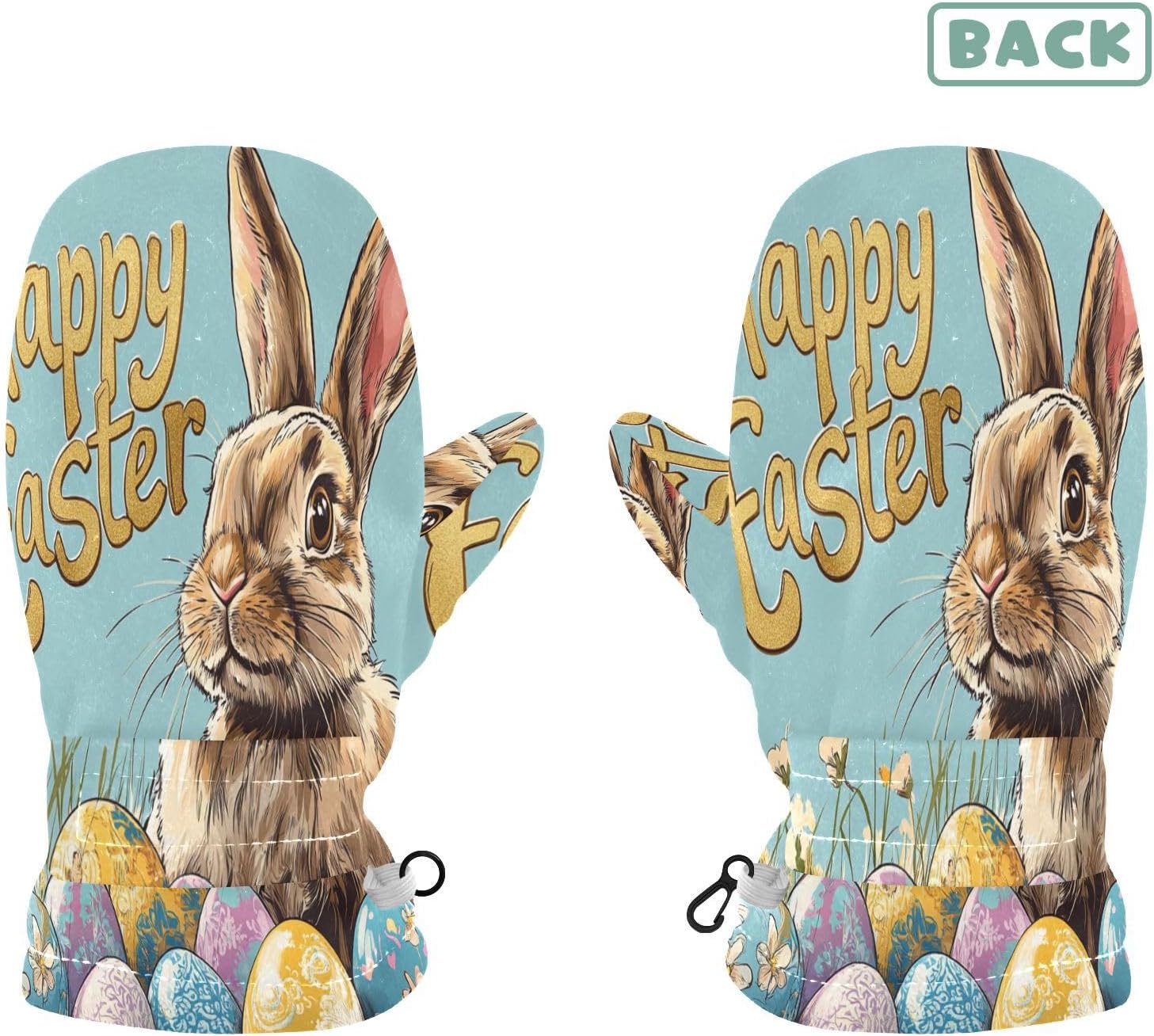 Happy Easter Eggs Toddler Mittens Kids Winter Gloves Fleece Lined Warm Infant Mittens for Baby Girls S