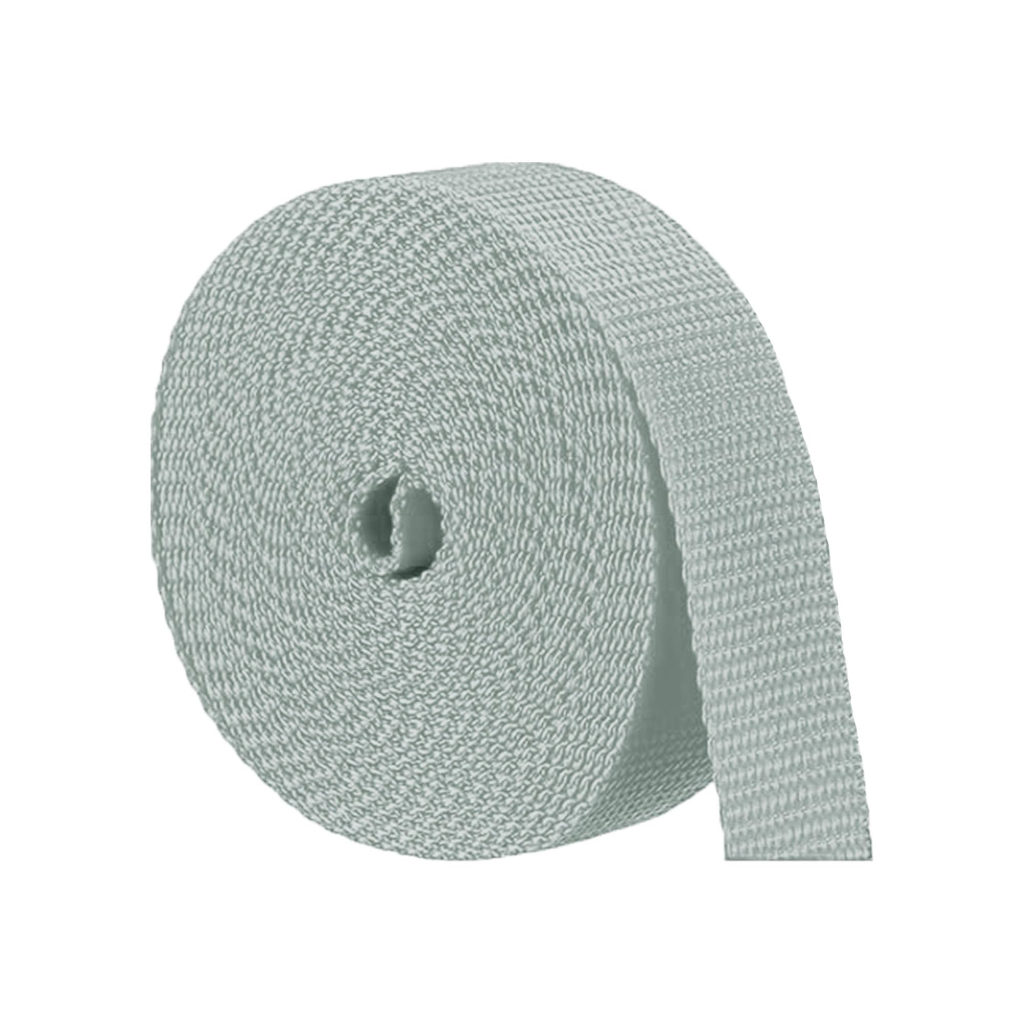 JMZLLRX Cotton Webbing Ribbon, 1 Inch Wide Polyester Cotton Strap Webbing for Arts and Crafts, Bags Handles, Cloth Belt, Making Outdoor Supplies, Grey