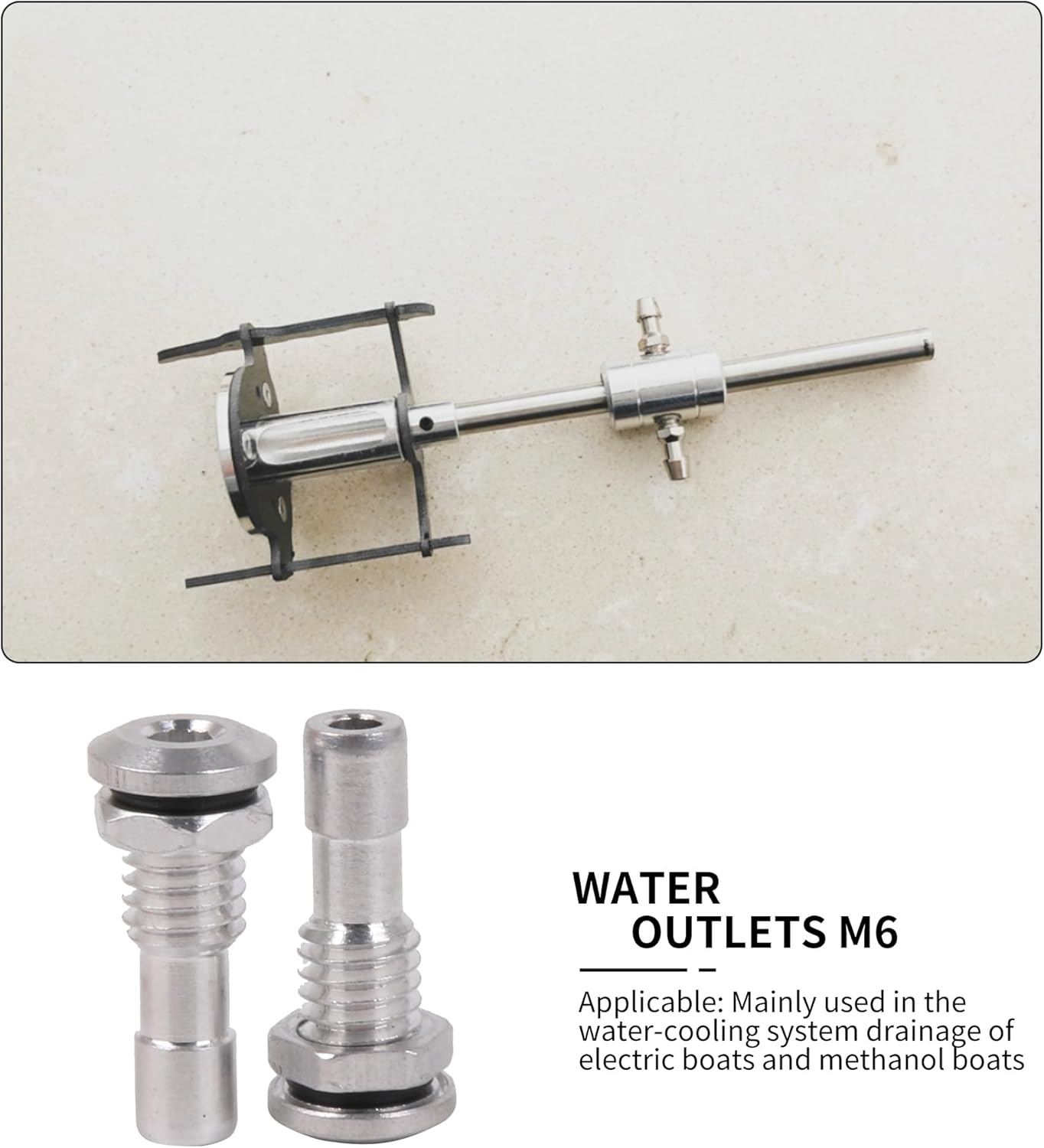 Mxfans 4X Outlet Nozzle Water Valve M6 Silver for RC Boat DIY Connecting