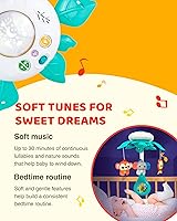 Vista 6 de KiddoLab - Móvil para cuna de bebé con música relajante. Incluye proyector de luz de techo con estrellas, animales. Móvil musical para cuna