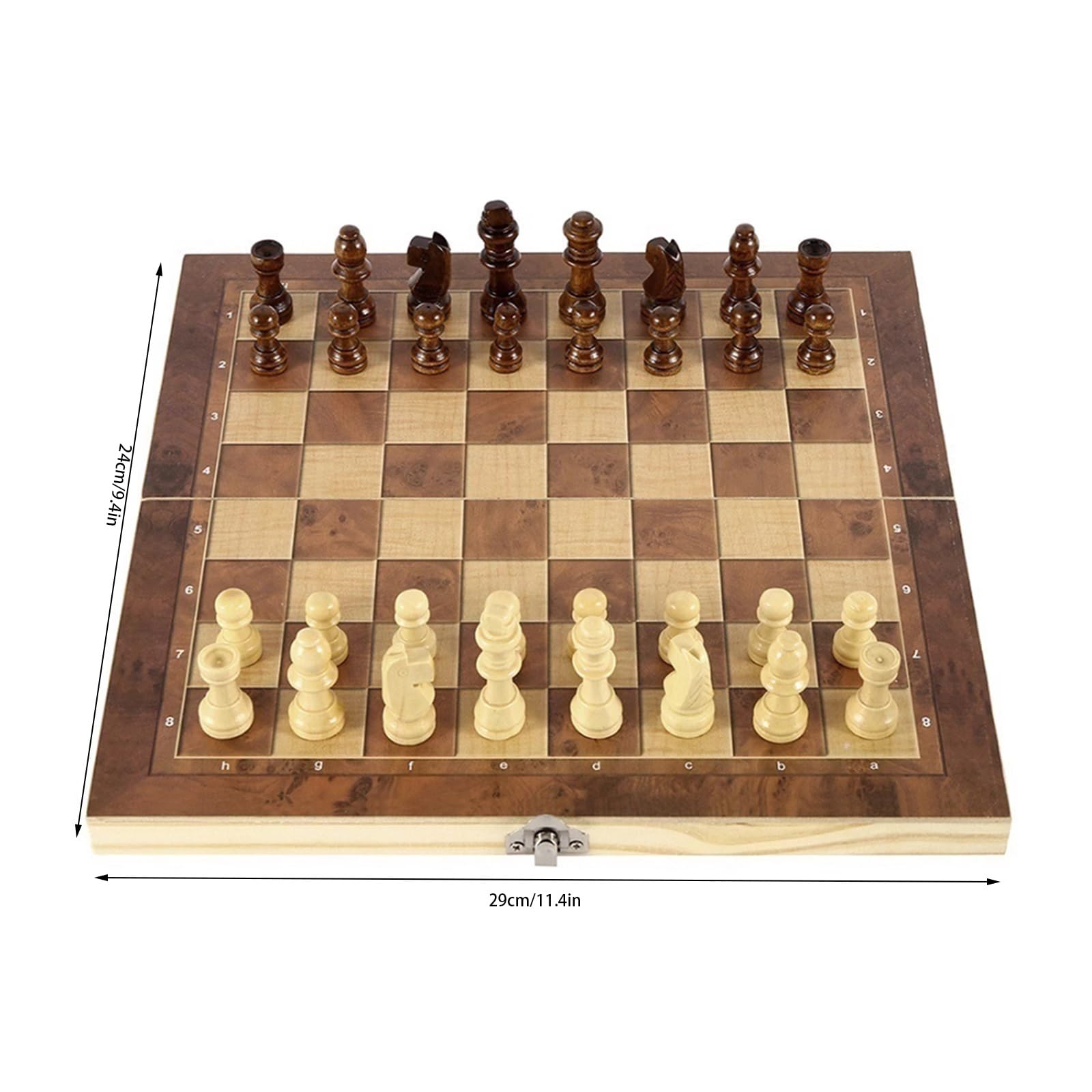 Set di Scacchi Classico 3 in 1 e Gioco Internazionale da Competizione Standard per Decorazioni Regalo, Decorazioni per la Scuola (Marrone M)