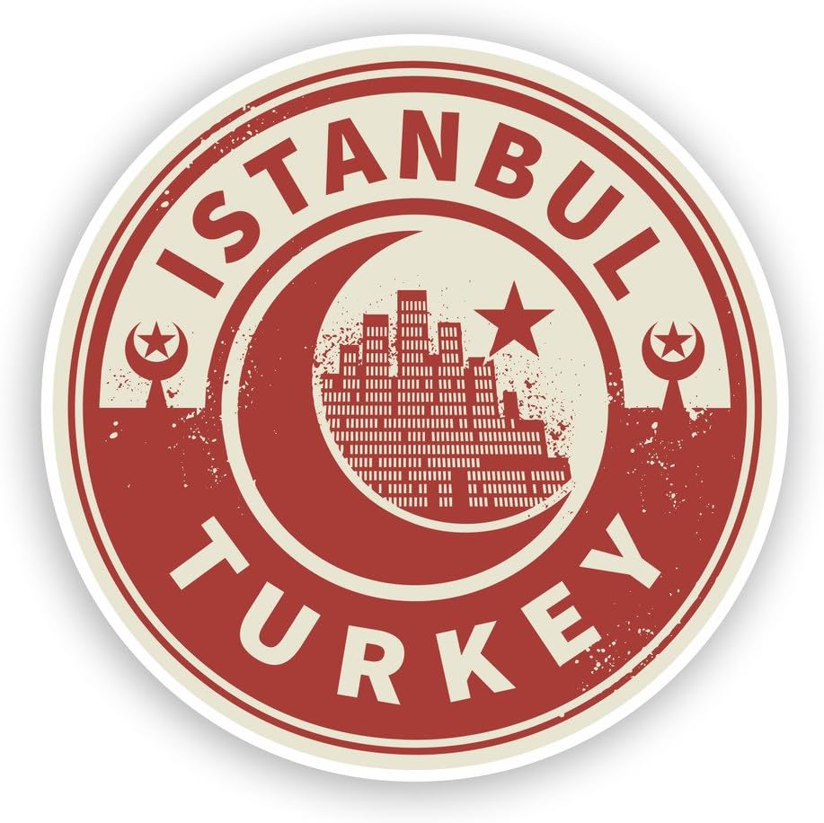 2 x 25cm/250mm Turkey Istanbul Vinyl Stickers Travel Luggage #7441