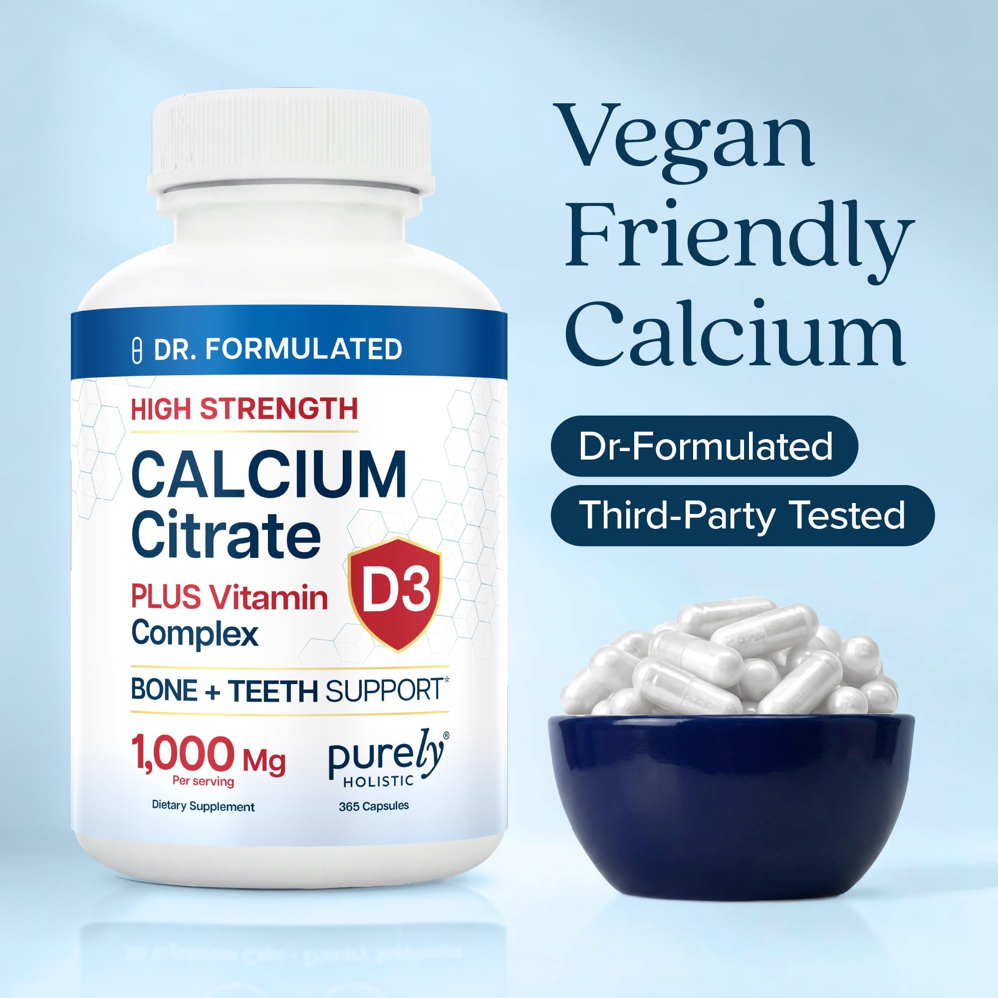 Calcium Citrate 1000mg with Vitamin D3, Bone & Teeth Support, Dr-Formulated — Amazon image 4