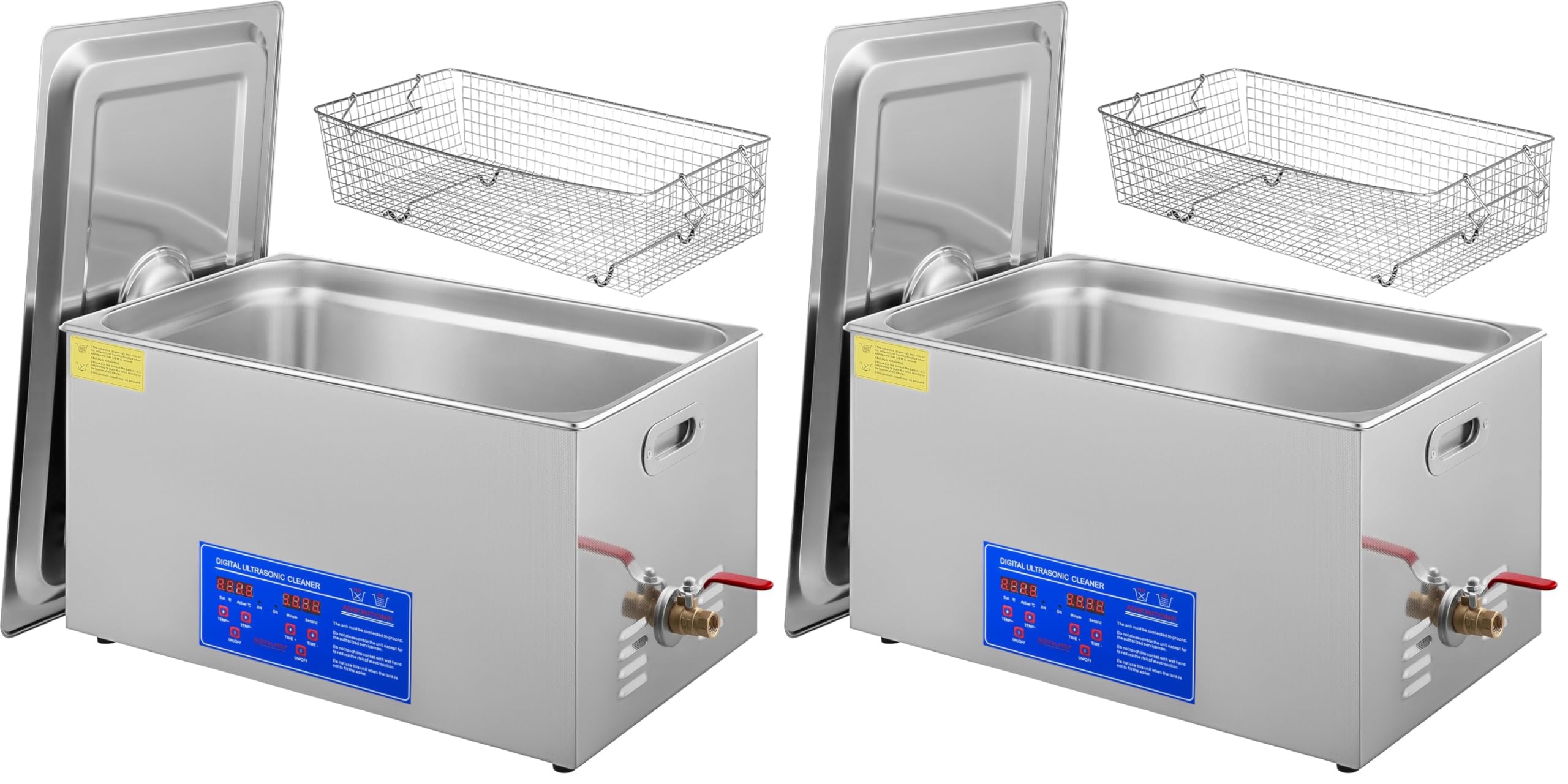 VEVOR Limpiador ultrasónico, 22L Limpiador Ultrasonidos Profesional de Acero Inoxidable, 480W Máquina de Ultrasonido con Temporizador Digital, Temperatura Ajustable, para Joyas, Relojes, Laboratorio