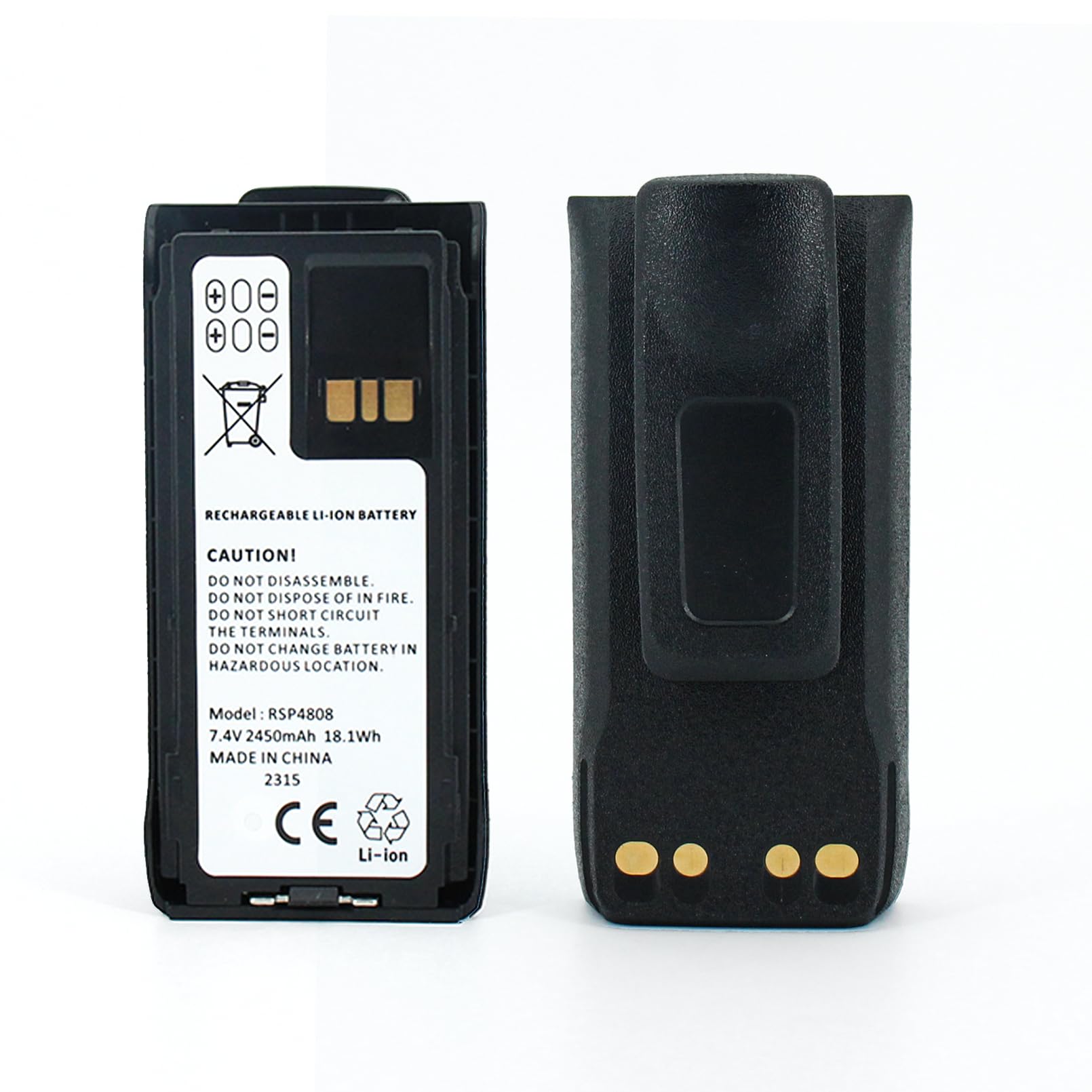 Accessoryway Replace PMNN4808 7.4V 2450mAh Li-Ion Battery for Motorola R7 Series Two Way radios Replacement Battery PMNN4807 PMNN4809 PMNN4810 with Belt Clip - Non IMPRES ?
