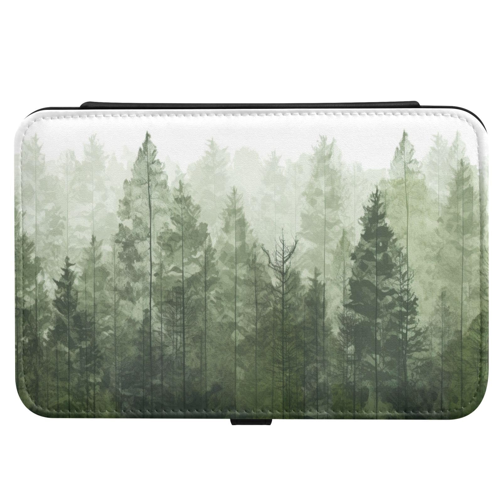 Haskirky Pine Trees Jewelry Box Portable PU Leather Travel Jewelry Organize for Women Jewelry Storage Display Holder for Ring, Necklace, Earring