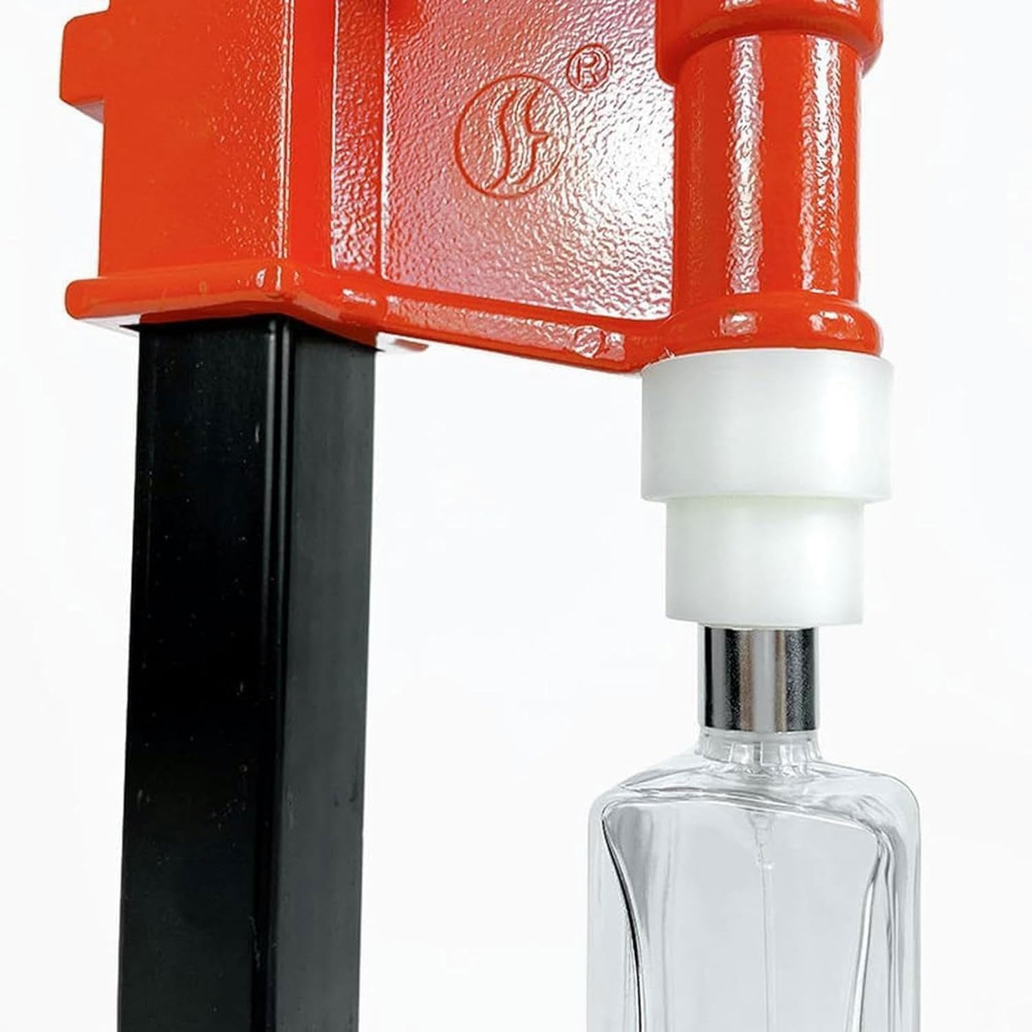 Máquina taponadora de perfume, tapadora manual de acero inoxidable para botellas de 13 a 15 mm, herramienta de sellado de perfume ajustable en altura, aplicador de tapa abatible para botellas de