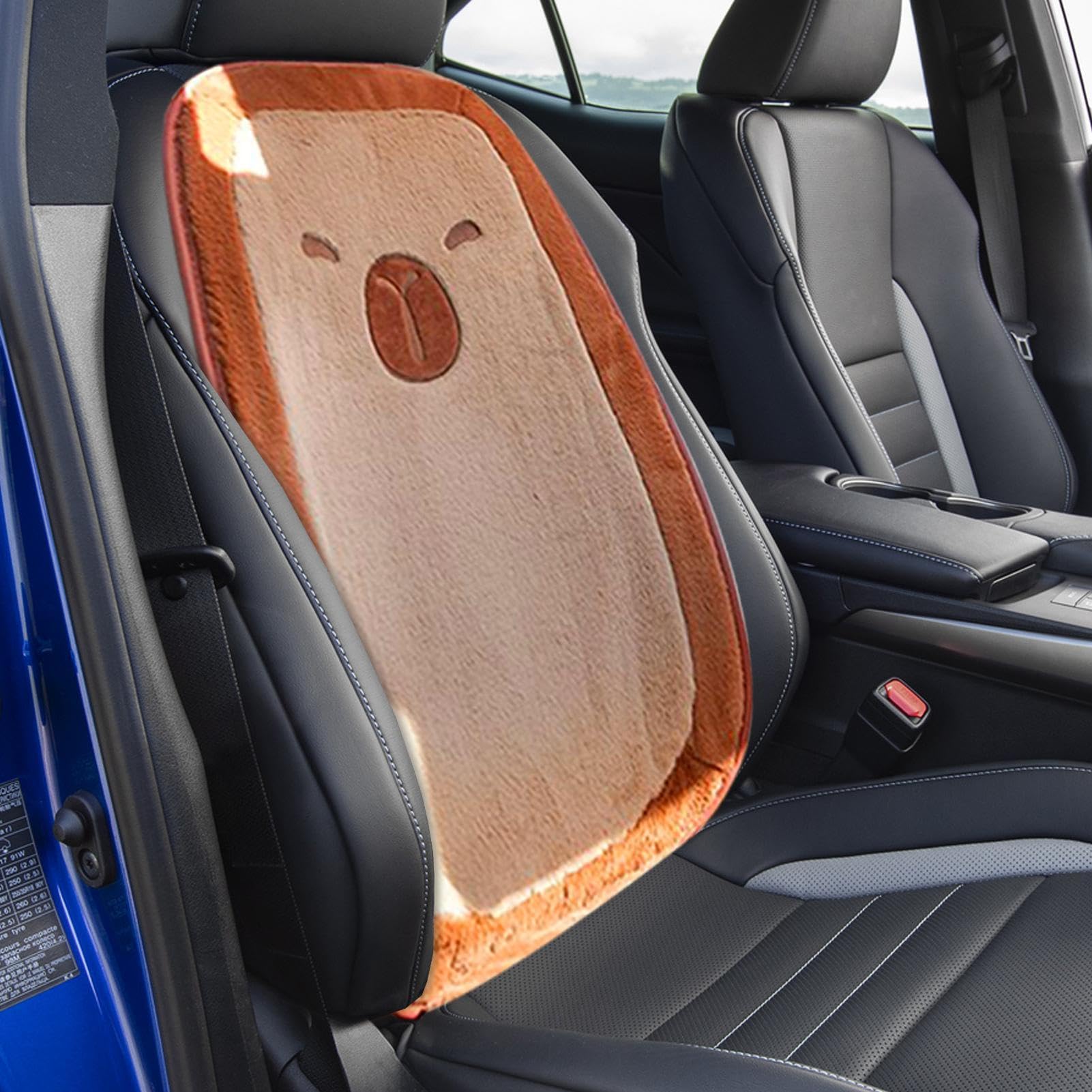 Automotiveseats - Capyybara - Protector de asiento de coche de felpa, cómodo cojín para silla | Cojín de asiento para conducir coches