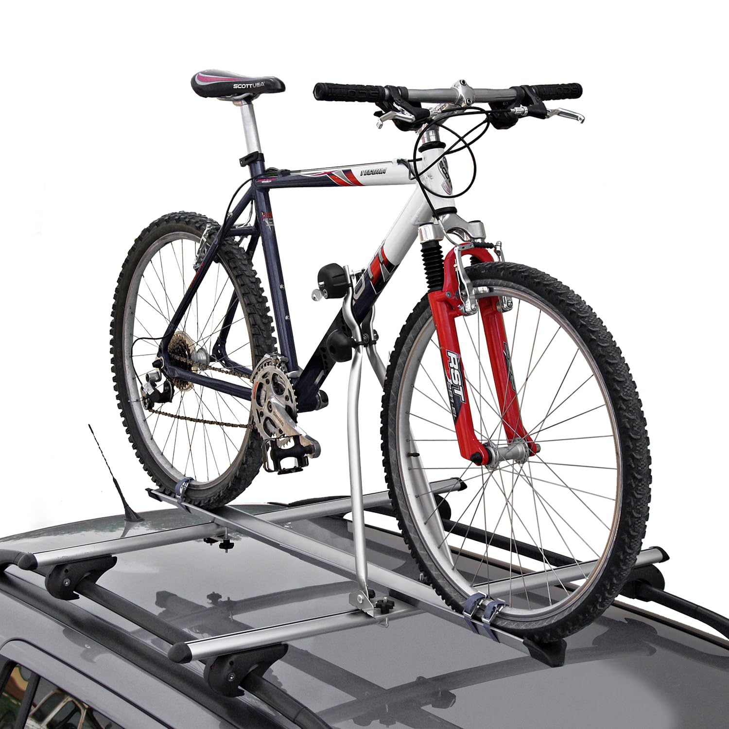 MENABO Bagażnik Rowerowy Huggy Dachfahrradträger kompatybilny z 1 Rower bis 15kg TÜV Stal