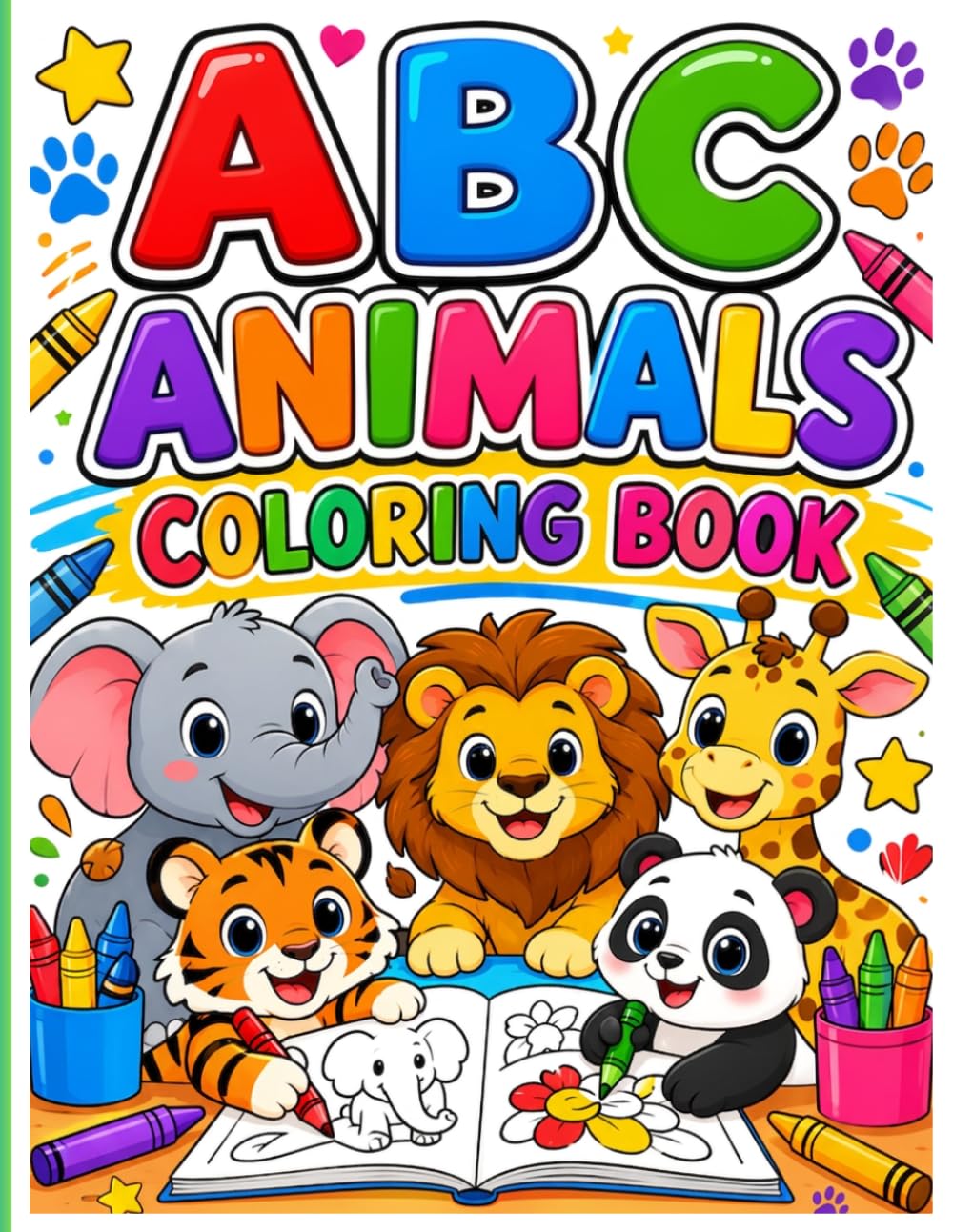 Cute ABC Animal's Coloring Book: Educational Coloring pages with animal and alphabet for kids