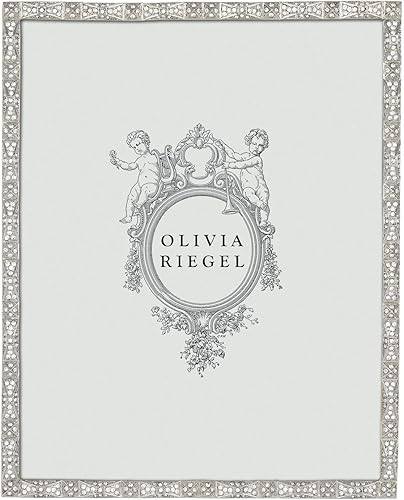 Olivia Riegel Marco de fotos de peltre fundido Remy con cristales (8 x 10 pulgadas)