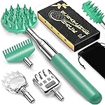 TUKUOS Telescoping Back Scratcher with 5Pcs Detachable Scratching Heads, Back Scratcher for Men/Women,Dual Sides Scratcher/Metal Claw/Rake Scratcher Christmas Gifts Stocking Stuffers for Women Men
