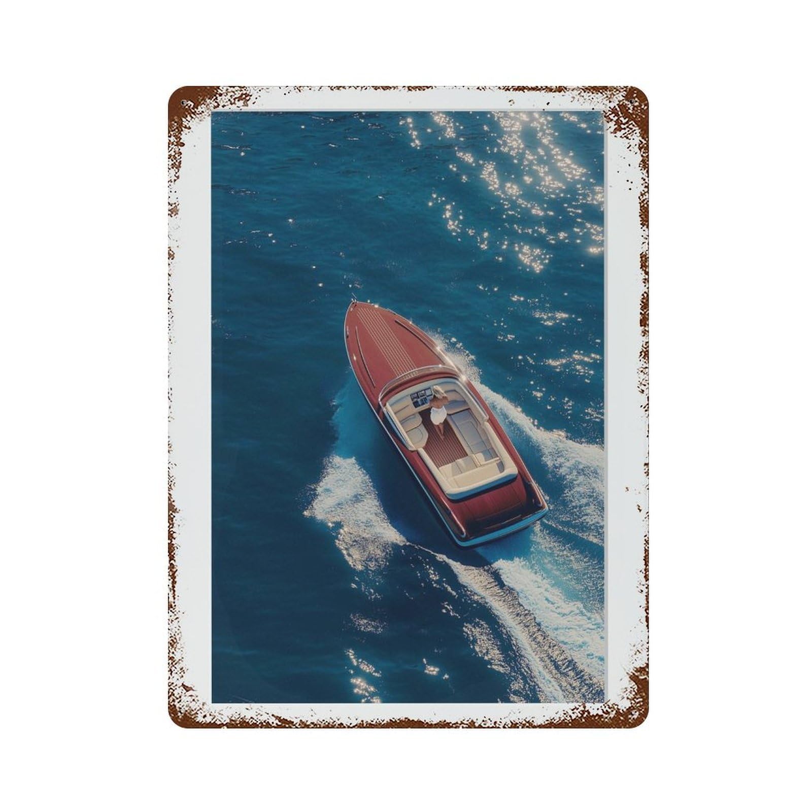 xiaoxiaoshen Yacht Photography S6 Wall Decor Art Metal Tin Poster Modern Home Decor Art Home Bar Shop Decorations Vintage Sign 40x30cm