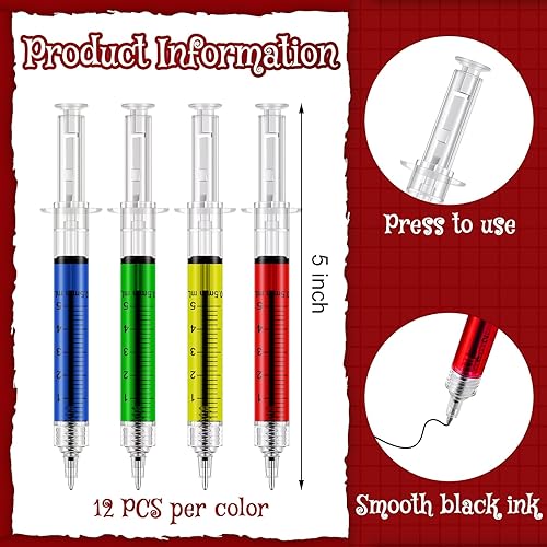 Miniatura 2 de Maitys Bolígrafo de jeringa, regalos para enfermera, a granel con bolsa de sangre IV, notas adhesivas, multicolor, novedoso, para estudiantes de
