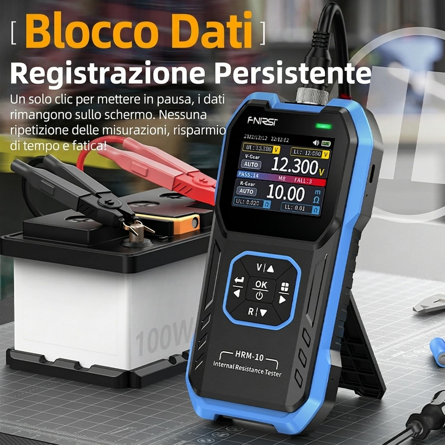 Tester di resistenza interna batteria 100V 200Ω HRM-10 tester digitale tensione batteria Li Lab Zine Bcb