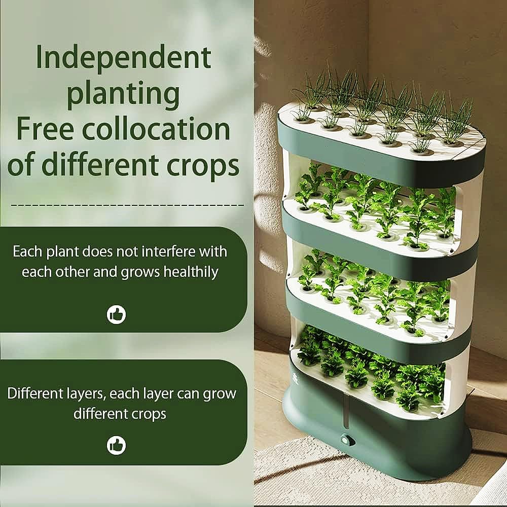 Kit de culture hydroponique avec lampe de croissance LED et cycle d'eau intelligent, jardin vertical intérieur pour germination de plantes, herbes et légumes