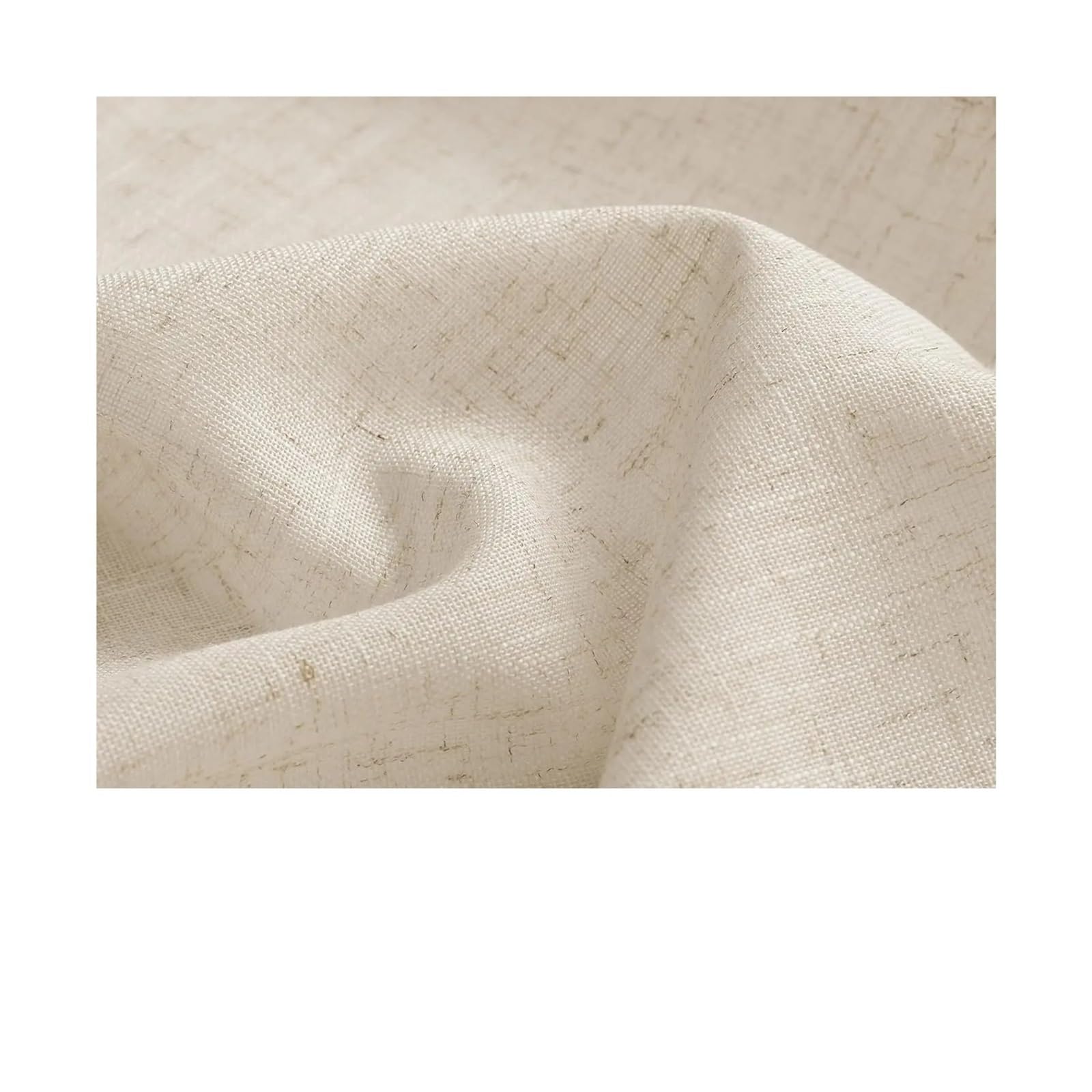 Rideau imitation lin blanc transparent 310 cm pour bloquer le vis-à-vis du salon