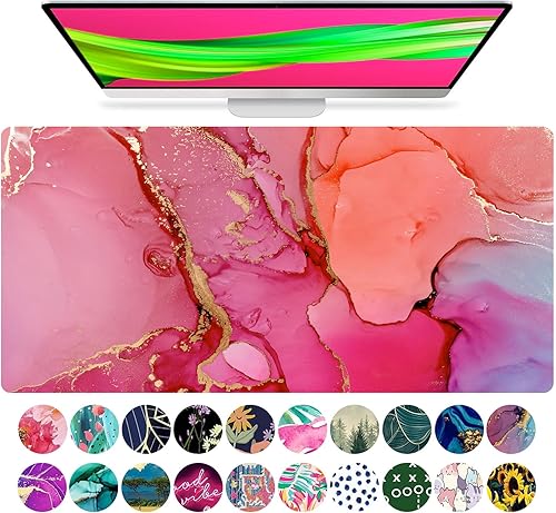 French KOKO Alfombrilla de mouse grande para escritorio, protector de teclado, decoración de escritorio, oficina, escuela, accesorios para