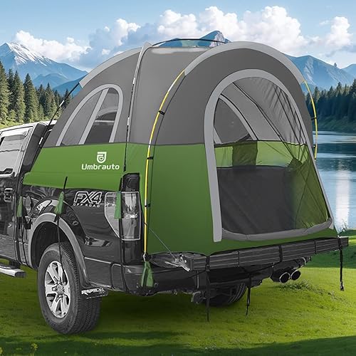 Tienda de campaña para camión de 6.5 pies fácil de instalar Umburato Pickup Truck Carpas para camping, toldo impermeable PU3000mm para camión